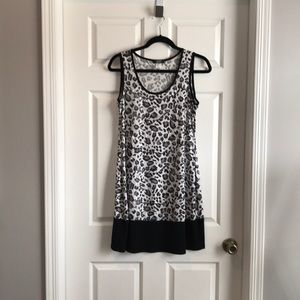 Black, white, and grey leopard sparkle tank dress